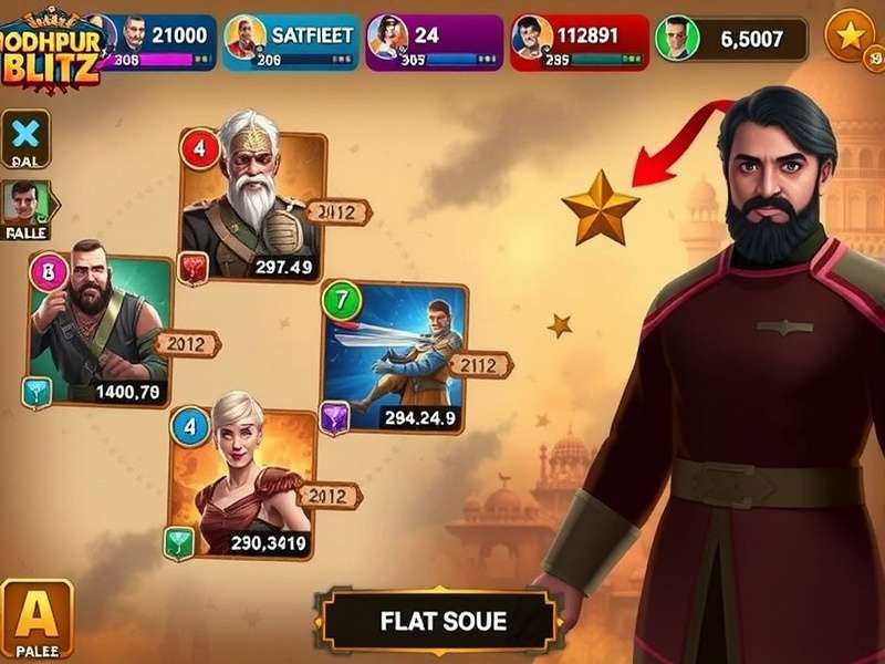 Jodhpur Blitz gameplay screenshot showing strategic battle